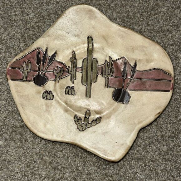 Mara Stoneware 12" Dinner Plate - Desert Scene 555A2 - Picture 1 of 6